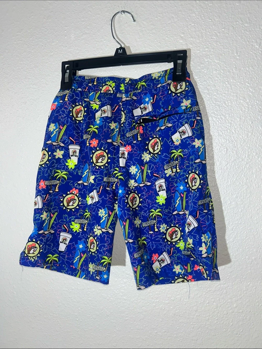 Boy’s Blue Buc-ee’s Tropical Swim Trunks - Sz Small